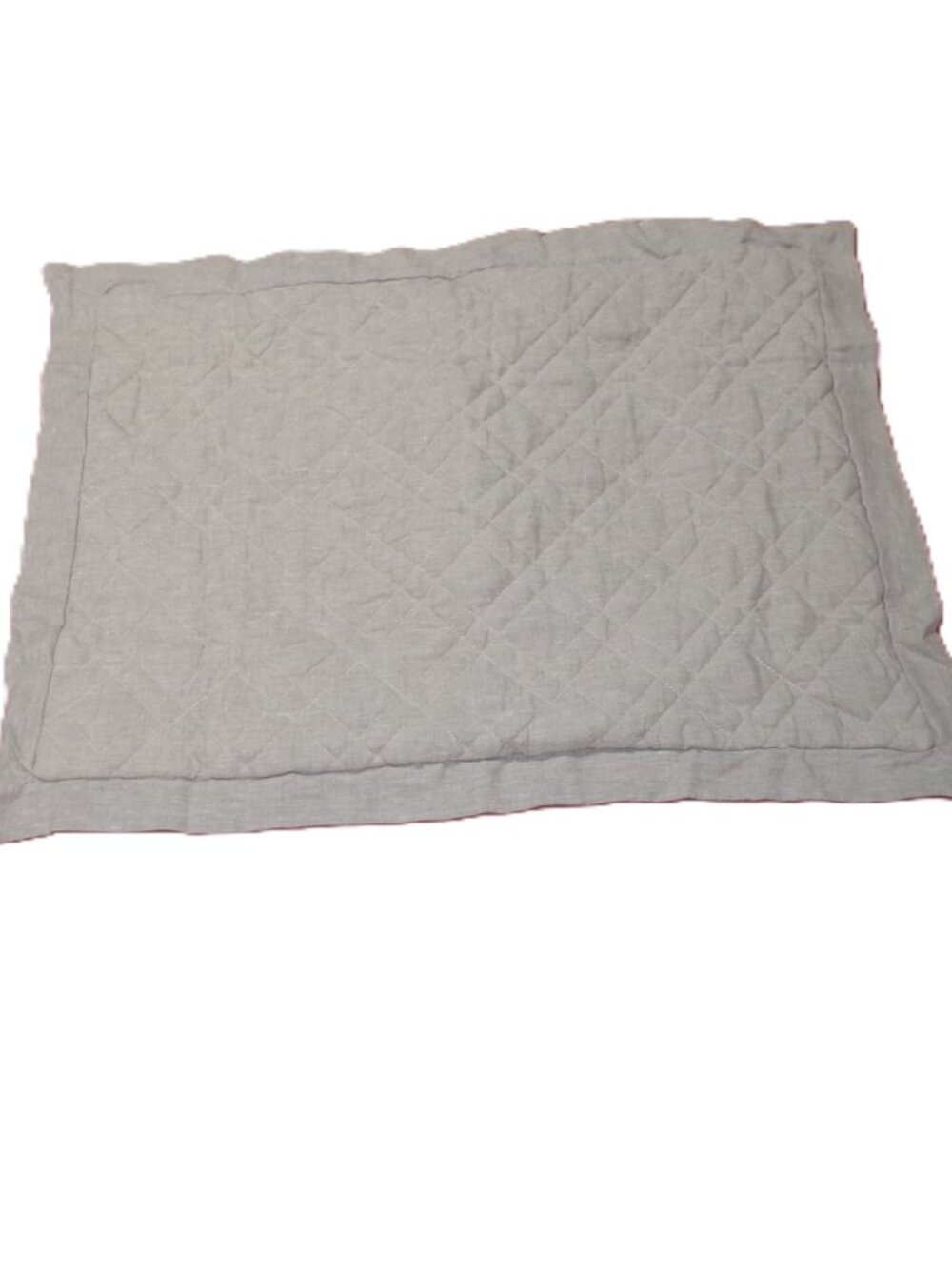 NEW Annie Selke Washed Linen Quilted Sham Natural Standard Size Pine Cone Hill